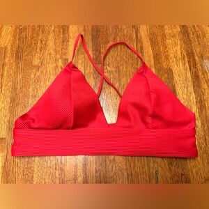 H&M Ribbed Red Bra Top – Size 12 Women's Adjustable Straps